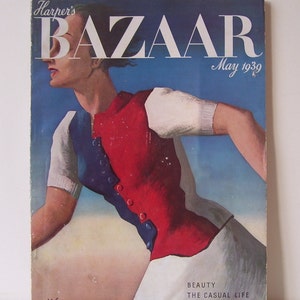 Vintage Harper&#39;s Magazine May 1939 -172 Pages - Complete Magazine Beauty - Fashion Ads - Ephemera - - Artist Art -Fashion