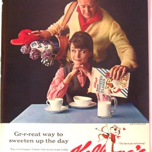 1963 Kellogg&#39;s Flakes Magazine Page Ad/ Frosted Flakes, Advertising, Vintage Kitchen
