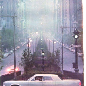 Lincoln Continental Luxury Sedan Magazine Page Advertisement/ City Night Scene