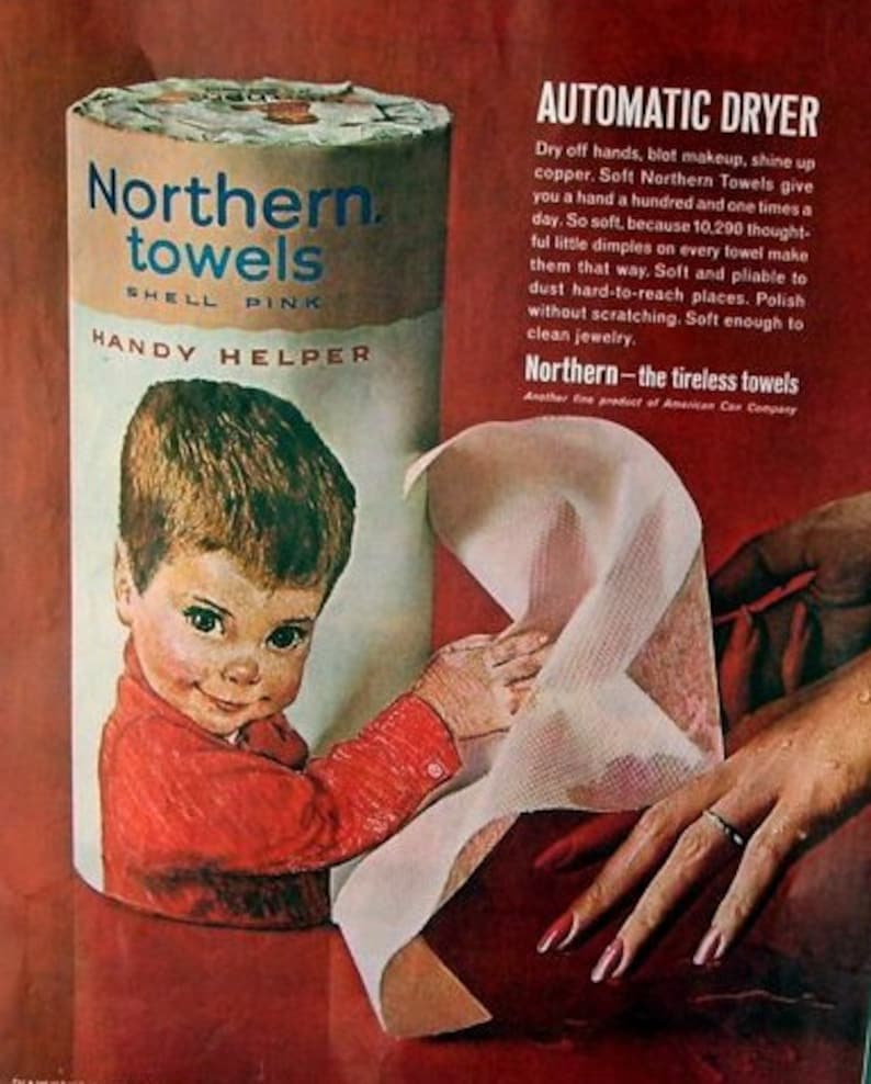 Northern Towels Little Boy Advertisement Wall Decor Magazine Print Page Ad Artist Francis Hook Childrens Room Wall Hanging