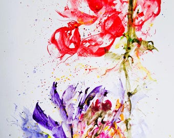 Sacred WildFlowers Watercolor Painting