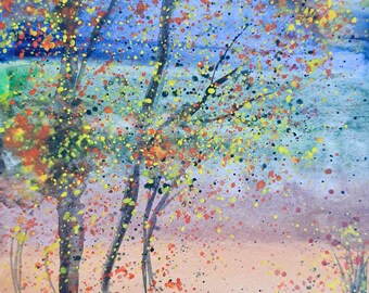 Forest Stripes Watercolor