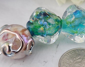 MisFits Dichro Glass Blues Lampwork Bead Set