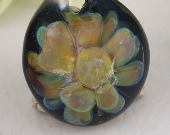 Two-tone Boro Anemone Lampwork Pendant