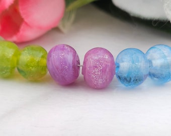 Spring Mix PGY Spacer Glass  Lampwork spacer set