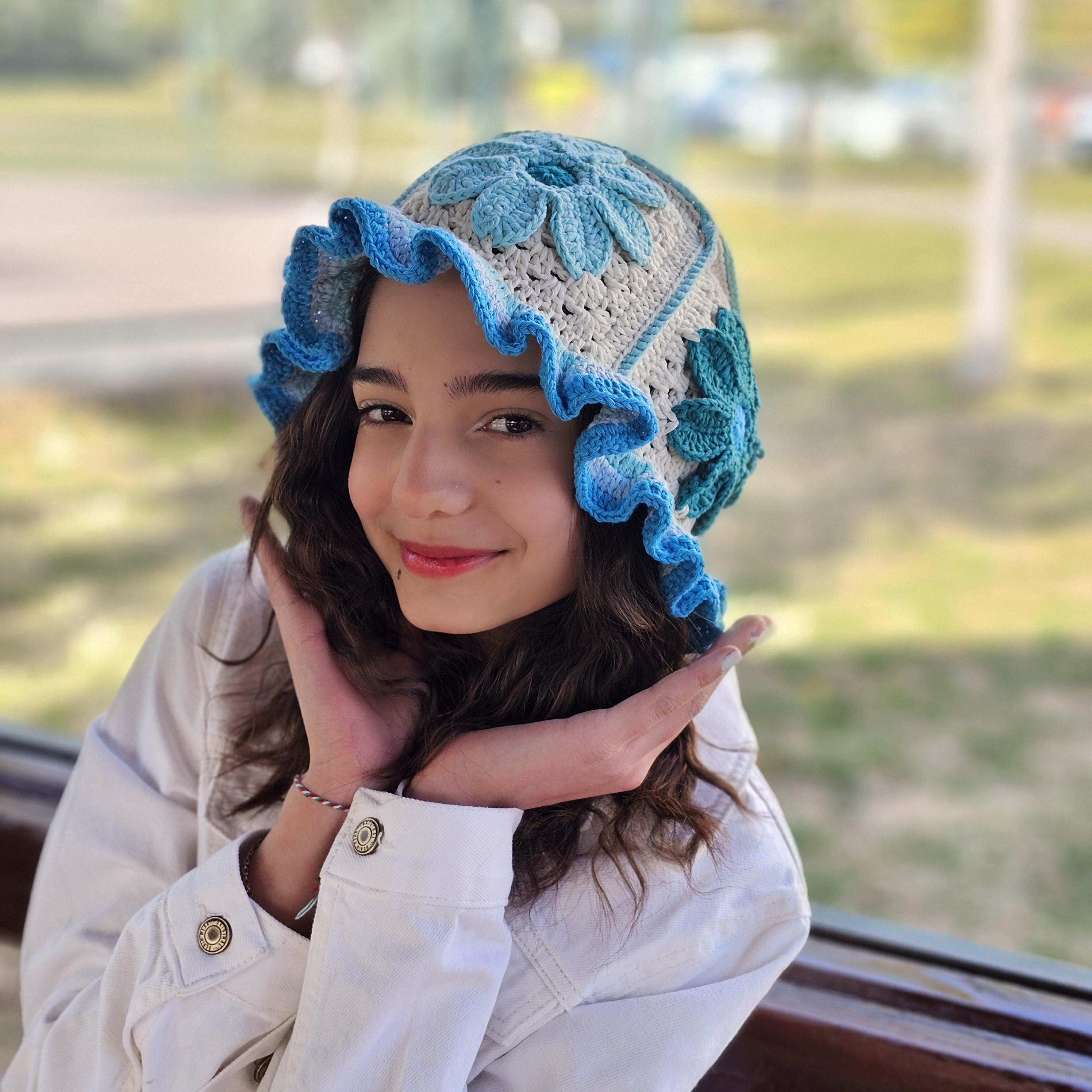 Handmade Crochet Knit Cotton Bucket Hat Floral Summer Accessory Meet the accessory that instantly elevates any outfit  main image 4