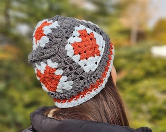 Handmade Crochet Winter Hat, Colorful Pom-Pom Beanie