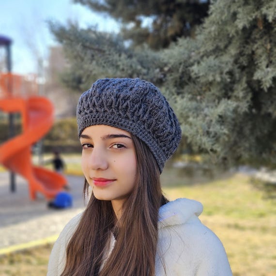 Hand Knitted Wool Hat | Vintage Gray Beanie Amazon.com: Alpaca Wool Hat Mens size XL Watch Cap Beanie  main image 4