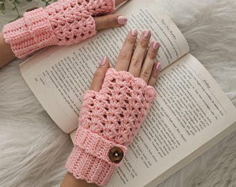 Handmade Crochet Fingerless Gloves, Women's Winter Accessories