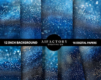 Blue Glitter Ombre Texture Papers Clipart, Blue sparkling backgrounds, backdrop texture, commercial use, Sparkle Background  glittery paper
