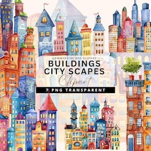 watercolor superhero city clipart, commercial use buildings png, silhouette city scene clipart, superhero clipart, skyscraper clip art house