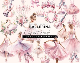 Aquarel ballerina clipart, ballet aquarel clipart, ballet illustraties, schattige ballerina illustraties, roze ballerina, Afro-Amerikaanse png