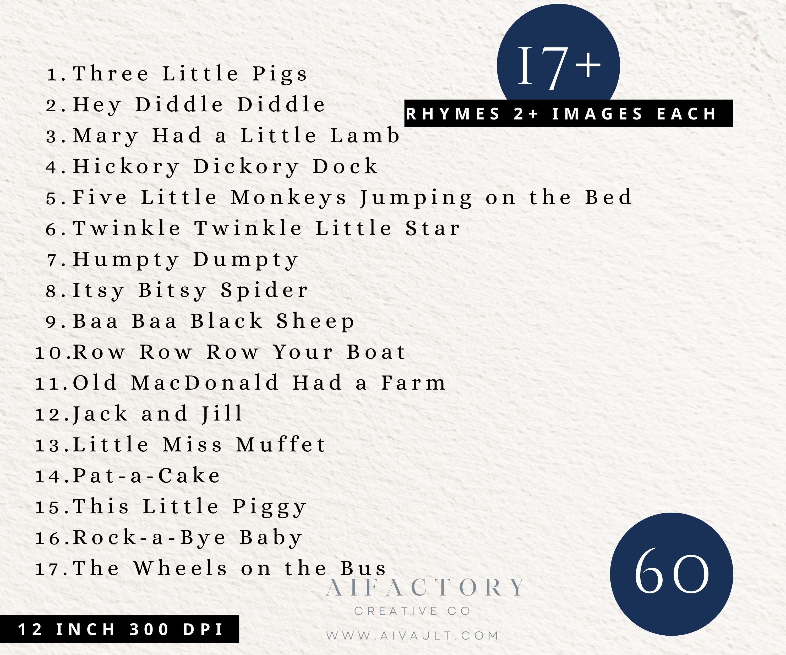 Mother Goose Nursery Rhymes Clipart, Watercolor Nursery Rhyme Clipart ...