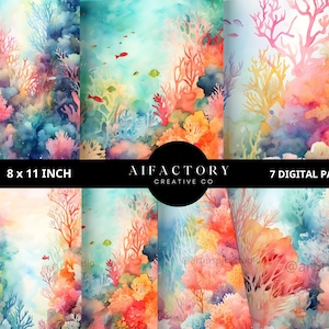coral reef clipart, coral clipart, ocean clipart, watercolor clipart, underwater clipart, coral reef png, under the sea, nautical sea life