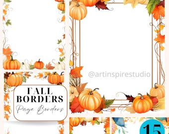 Herbst Bordüre Clipart Kürbis Bordüre Clipart Herbstlaub JPG