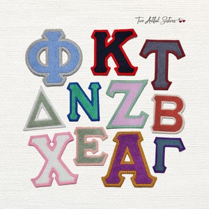 Chenille Greek Letter Patch – Embroidered Fraternity Iron-On, Sorority Letters - USA Made