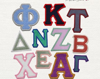 Chenille Greek Letter Patch – Embroidered Fraternity Iron-On, Sorority Letters - USA Made