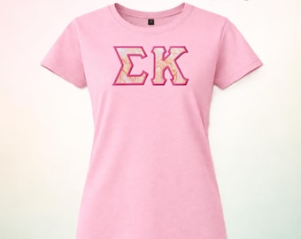 Custom Embroidered Sorority Greek Letter Shirt – 70 Fabric Choices, Officially Licensed Tee