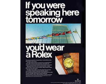 affiche publicitaire Rolex vintage,