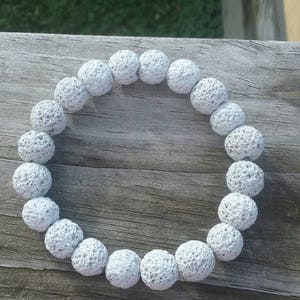 Dyed Gray Lava Stretch Bracelet