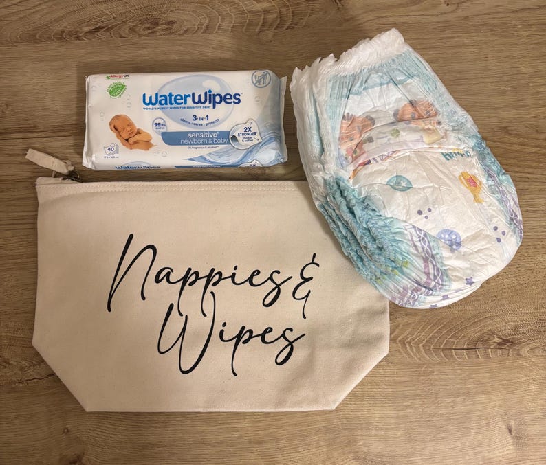 Organizador de bolso cambiador para bebé / Bolsas para pañales / Ropa limpia y sucia, pañales, refrigerios / Organizador de bolso neutro para bebé / Regalo para baby shower Nappies & Wipes