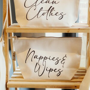 Organizador de bolso cambiador para bebé / Bolsas para pañales / Ropa limpia y sucia, pañales, refrigerios / Organizador de bolso neutro para bebé / Regalo para baby shower imagen 2