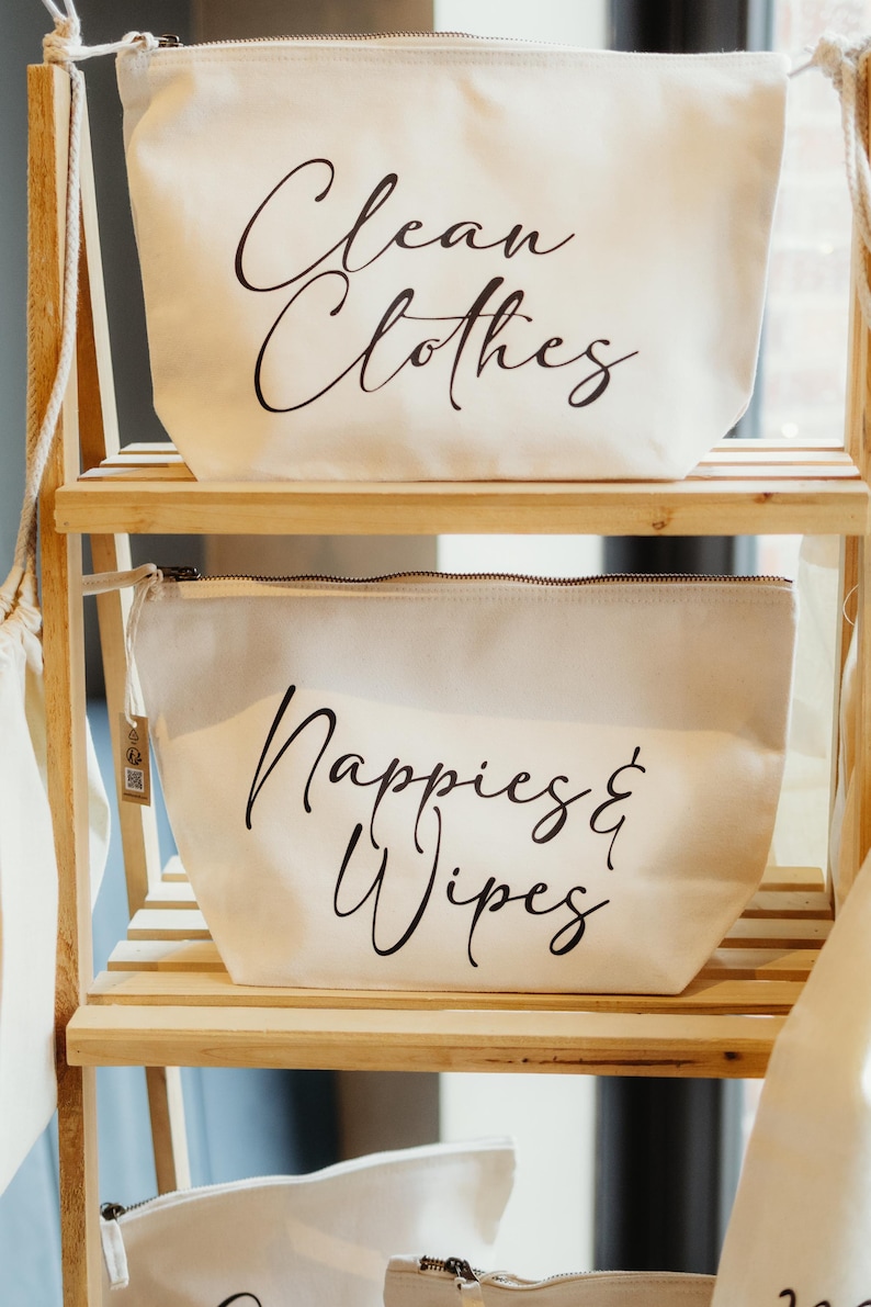 Organizador de bolso cambiador para bebé / Bolsas para pañales / Ropa limpia y sucia, pañales, refrigerios / Organizador de bolso neutro para bebé / Regalo para baby shower imagen 2