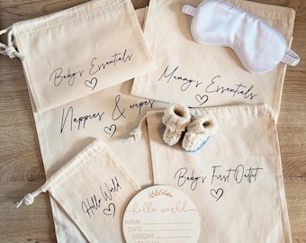 Organizadores de bolsos para hospital / Bolsos de maternidad / Bolso de parto / Bolso de hospital / Artículos esenciales para bolsos / Bolsos para recién nacidos / Artículos esenciales para mamás / Artículos esenciales para bebés