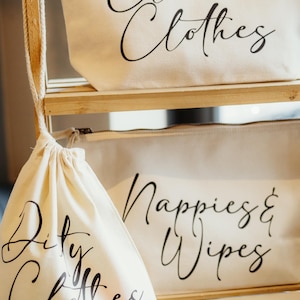 Organizador de bolso cambiador para bebé / Bolsas para pañales / Ropa limpia y sucia, pañales, refrigerios / Organizador de bolso neutro para bebé / Regalo para baby shower Dirty Clothes