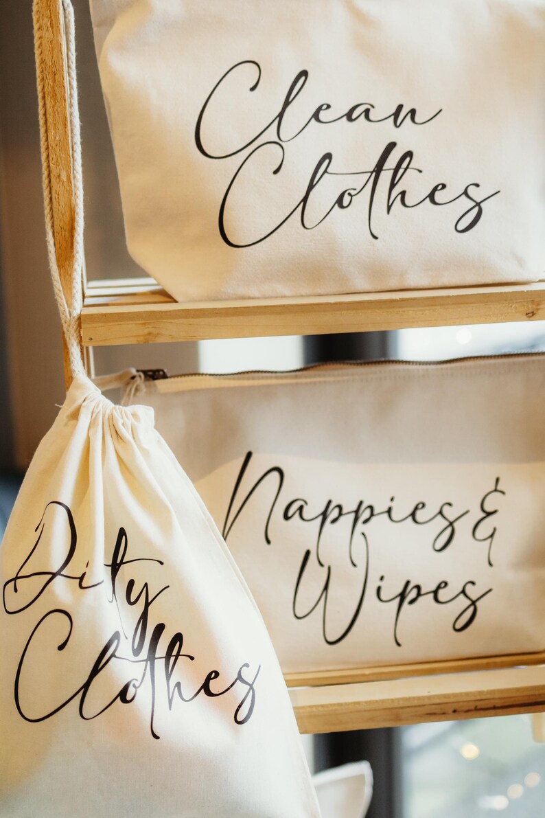Organizador de bolso cambiador para bebé / Bolsas para pañales / Ropa limpia y sucia, pañales, refrigerios / Organizador de bolso neutro para bebé / Regalo para baby shower Dirty Clothes