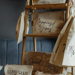 Organizador de bolso cambiador para bebé / Bolsas para pañales / Ropa limpia y sucia, pañales, refrigerios / Organizador de bolso neutro para bebé / Regalo para baby shower imagen 3