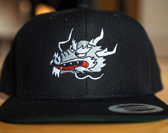 Chinese Dragon Hat - Embroidered Flat Bill Snapback Hat