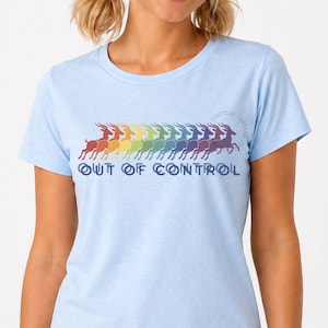 Run Like an Antelope Women's T-Shirt: Out of Control Shakedown Ladies Shirt