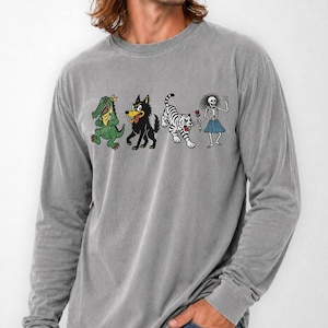 Jerry Garcia Guitars Long Sleeve T-Shirt: Alligator, Wolf, Tiger, Rosebud Shakedown Tee
