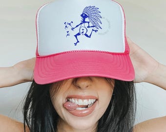Widespread Panic Blue Indian Trucker Hat: WSMFP Note Eater Shakedown Lot Style Cap