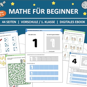 Mathe für Beginner, Mathe für Kinder, Vorschule und 1. Klasse Mathe, Für Kinder, Lernen und Schreiben der Zahlen 1 - 10, Zählen, Rechnen