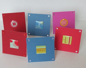 Mini Handmade All Occasion Cards, Tiny Gift Card Set