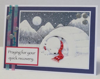 Polar Bear Card, Get Well Card, Christian Card, Winter Card, KJV Card, KJV Scripture, Scripture Card, Get Well, KJV.