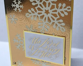 The Lord Is My Light, Christian Card, Winter Christian Card, Winter Card, Snowflake Card, Scripture, Scripture Card.