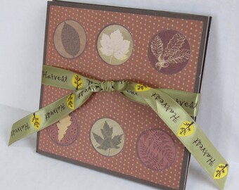 Fall Leaf Accordion Album, Harvest Ribbon, 5-inch Blank Album