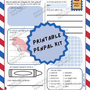 Printable Pen Pal Letter Kit for Kids – Printable Stationery with Prompts, Envelope & Reply Page - Fun Penpal Activity for Girls and Boys
