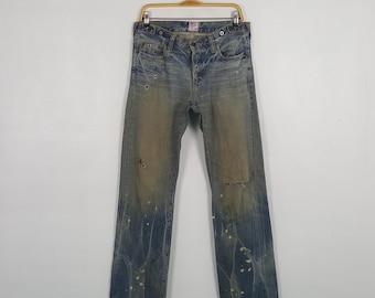 Vintage PRPS japanska märkets slitna denimjeans