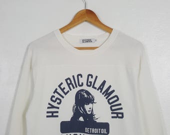 Vintage Hysteric Glamour Detroit Oil Michigan Crewneck White Long