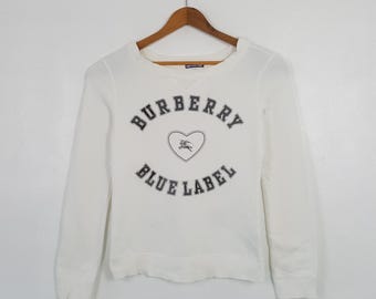 Vintage Burberry London Blue Label Crewneck White Sweatshirt