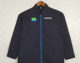 Vintage Family Mart Convenience Store Worker Uniform Blue Jacket