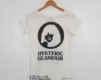 Vintage Hysteric Glamour Velvet Underground Japanese Brand White Custom Logo T-Shirt