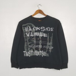 Vintage Tony Hawk Backside Varial Crewneck Black Sweatshirt