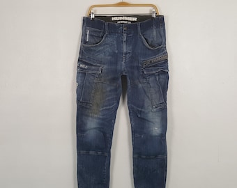 Vintage Hummer Cargo Distressed Denim Jeans