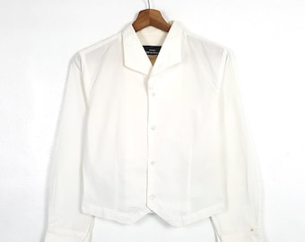Vintage Comme Des Garcons Tricot White Button-Up Shirt