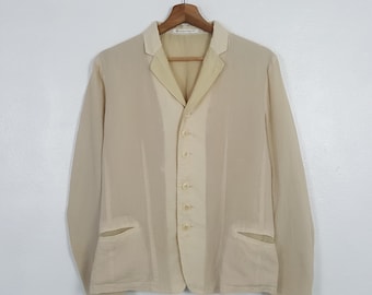 Vintage Yohji Yamamoto Japanese Brand Beige Blazer Jacket